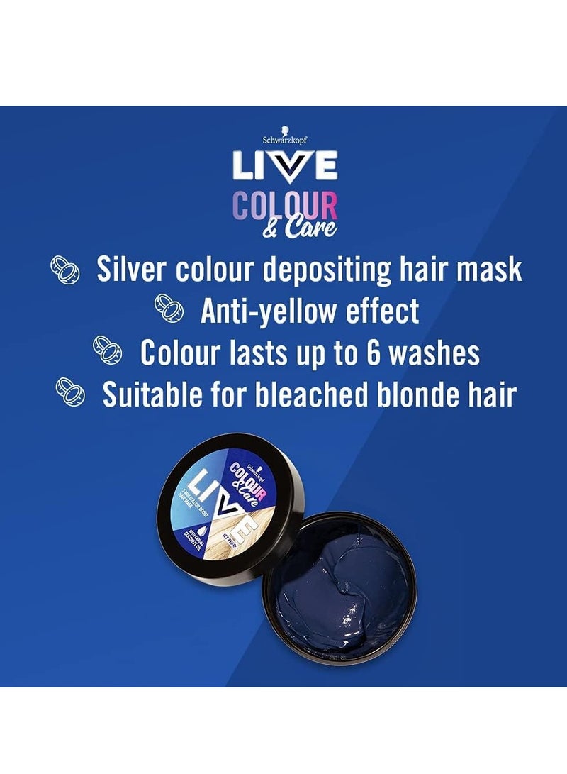 Schwarzkopf LIVE Colour and Care Hair Mask 5 Minute Wash Out Blonde Toning Colour Boost Semi permanent Silver Hair Dye Lasts Up To 6 Washes Icy Pearl 150ml - Image 5