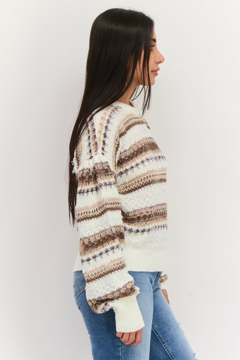 Black Tape سويت شيرت مزخرف بأكمام طويلة للنساء، متعدد الألوان - Image 2