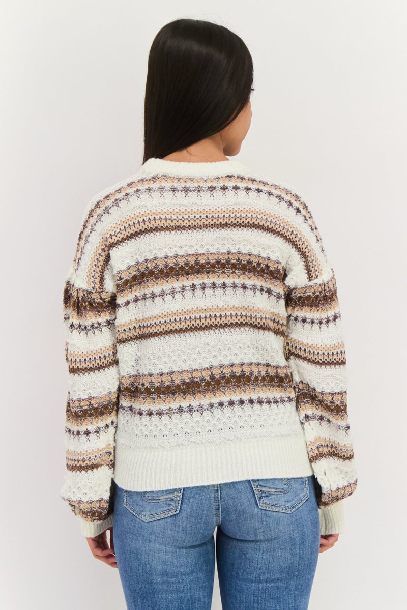 Black Tape سويت شيرت مزخرف بأكمام طويلة للنساء، متعدد الألوان - Image 3