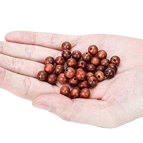 Prometis 200pcs 6mm Natural Sandalwood Round Beads Gorgeous Craft Handmade Polished Spacer Mala Pray Beads with Elastic Cord for Bracelets DIY Rosary Tasbih Jewelry Making - Image 3