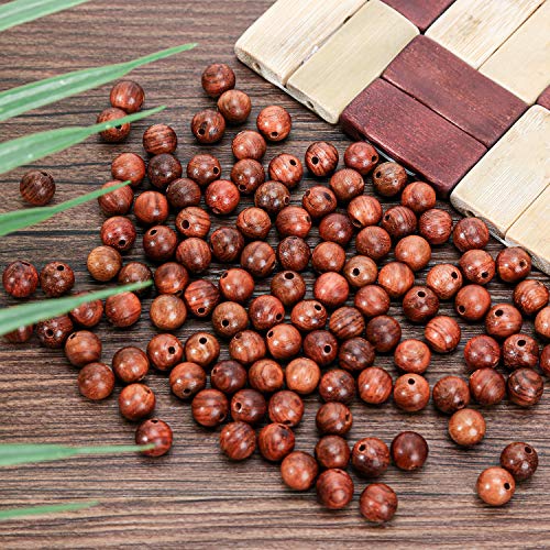 Prometis 200pcs 6mm Natural Sandalwood Round Beads Gorgeous Craft Handmade Polished Spacer Mala Pray Beads with Elastic Cord for Bracelets DIY Rosary Tasbih Jewelry Making - Image 2