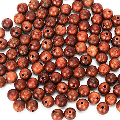 Prometis 200pcs 6mm Natural Sandalwood Round Beads Gorgeous Craft Handmade Polished Spacer Mala Pray Beads with Elastic Cord for Bracelets DIY Rosary Tasbih Jewelry Making - Image 4