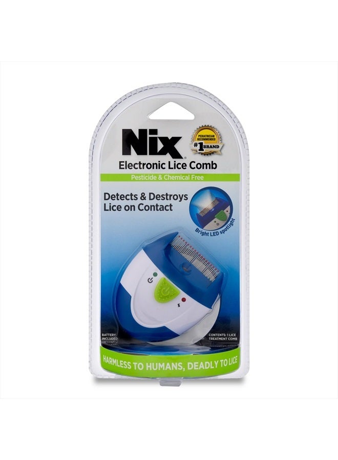 NIX Electronic Lice Comb, Instantly Kills Lice & Eggs and Removes From Hair - Image 1