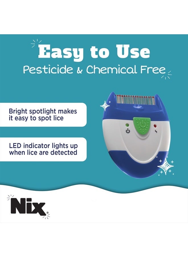 NIX Electronic Lice Comb, Instantly Kills Lice & Eggs and Removes From Hair - Image 3