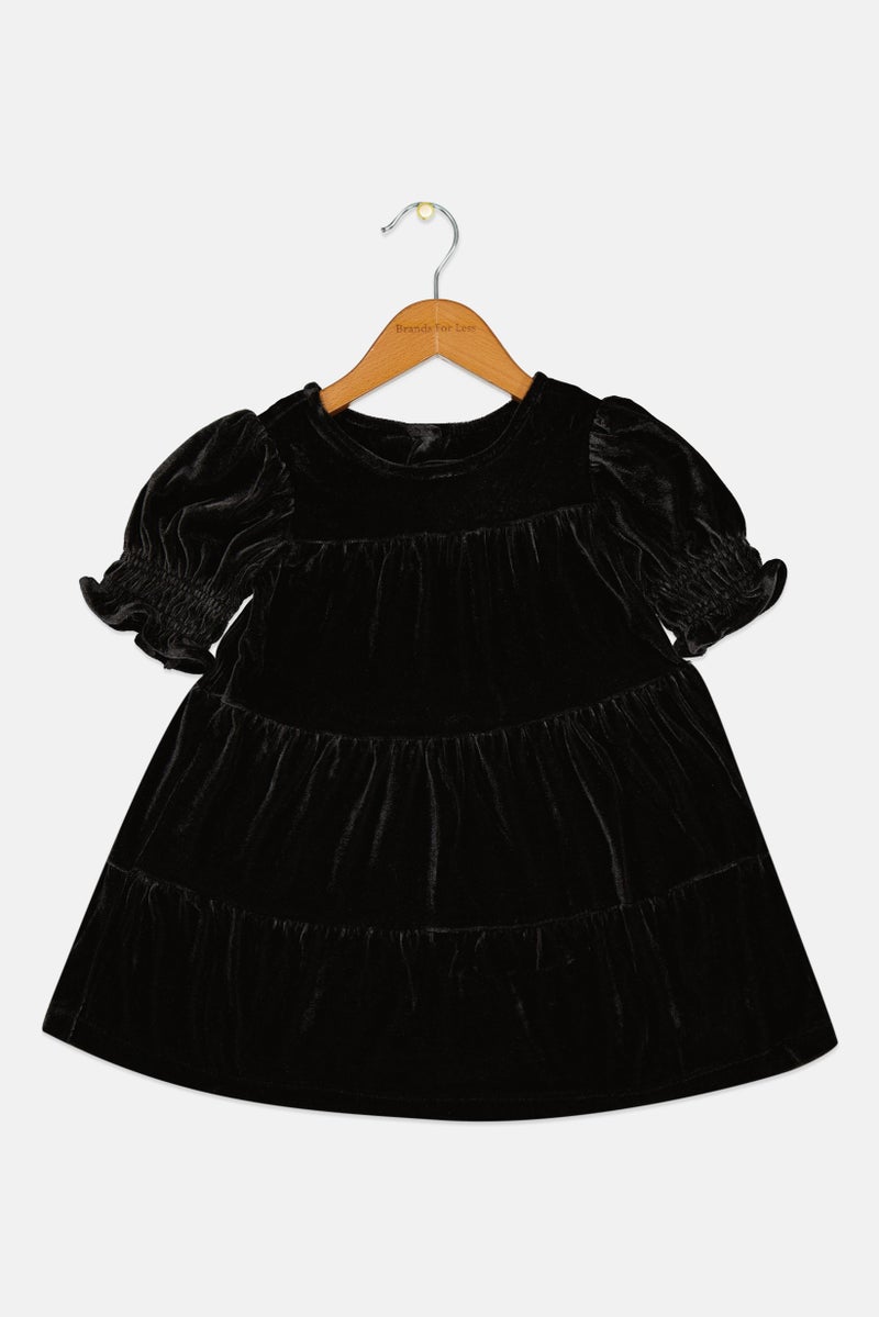 GAP Toddlers Girl Textured Dress, Black - Image 1