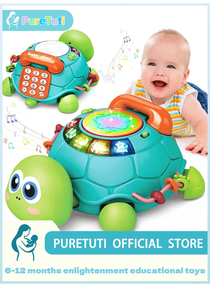طفل نقي ألعاب أطفال من عمر 6 إلى 12 شهرًا، ألعاب أطفال موسيقية على شكل سلحفاة تزحف من عمر 12 إلى 18 شهرًا، لعبة تعليمية للتعلم المبكر مزودة بالضوء والصوت، لعبة عيد ميلاد للأطفال الصغار من عمر 7 إلى 11 شهرًا، من عمر سنة إلى سنتين - Image 1