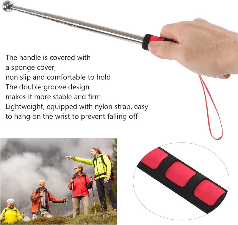 Worldwide simple practical design 2Pcs 120cm Portable Guide Flag Pole Stainless Steel Handheld Flagpole Telescoping Extendable Handheld Flagpole for Tour Guides Outdoor Activities Teachers Students All budget friendly options - Image 5