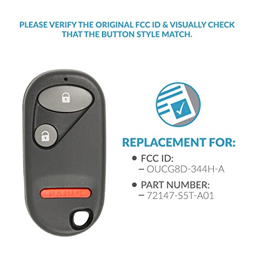 Keyless2Go Replacement for 3 Button Remote Honda OUCG8D-344H-A 72147-S5T-A01 (2 Pack) - Image 4