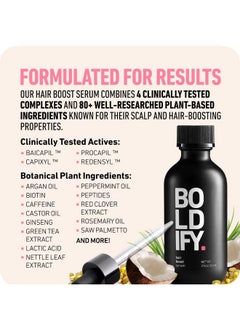 Boldify BOLDIFY Hair Growth Serum - 2 oz, 30 Natural Boosters + 4 Clinically Proven Peptides, Lightweight Non-Greasy Scalp Treatment for Thicker, Fuller Hair for Women & Men  - Image 3