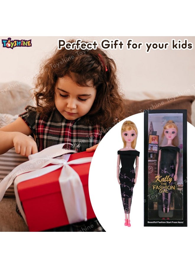 Toyshine Toyshine Kally Fashion Doll with 3D Eyes, Folding Hands & Glittering Dress Pretend Play Gift for Girls Kids Role Play Toy for Age 3+,Model A  - Image 4