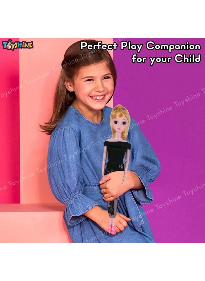 Toyshine Toyshine Kally Fashion Doll with 3D Eyes, Folding Hands & Glittering Dress Pretend Play Gift for Girls Kids Role Play Toy for Age 3+,Model A  - Image 2