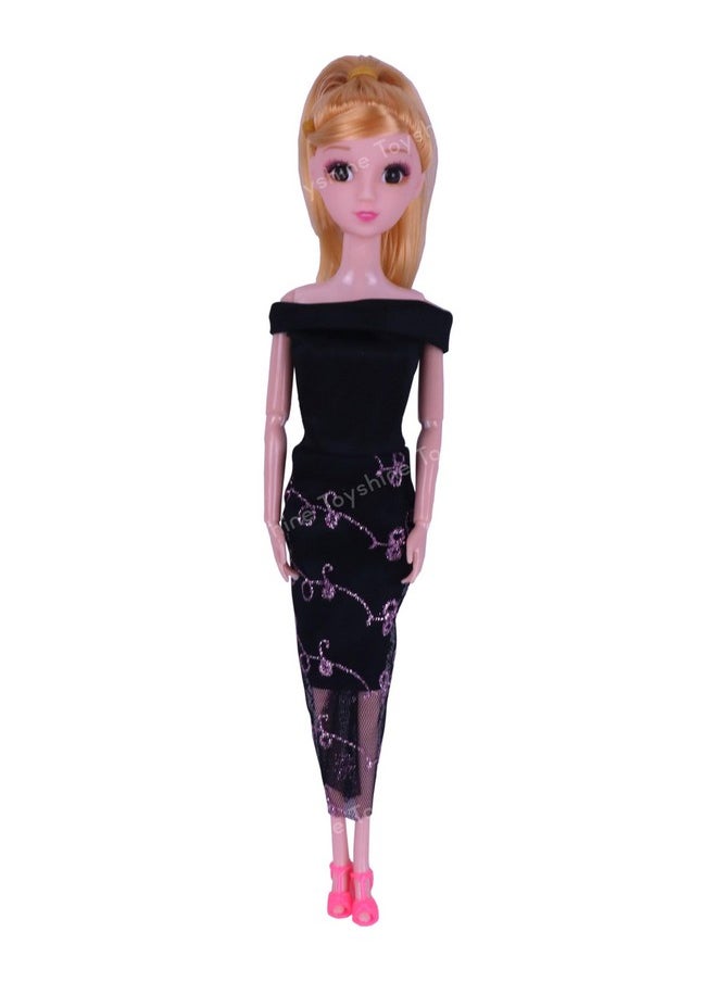 Toyshine Toyshine Kally Fashion Doll with 3D Eyes, Folding Hands & Glittering Dress Pretend Play Gift for Girls Kids Role Play Toy for Age 3+,Model A  - Image 1