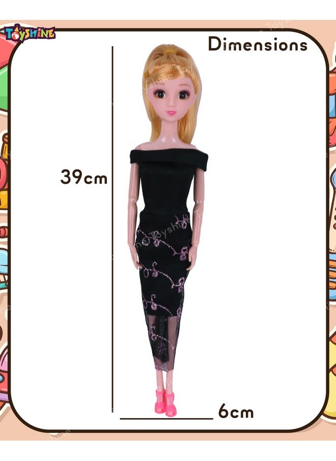 Toyshine Toyshine Kally Fashion Doll with 3D Eyes, Folding Hands & Glittering Dress Pretend Play Gift for Girls Kids Role Play Toy for Age 3+,Model A  - Image 5