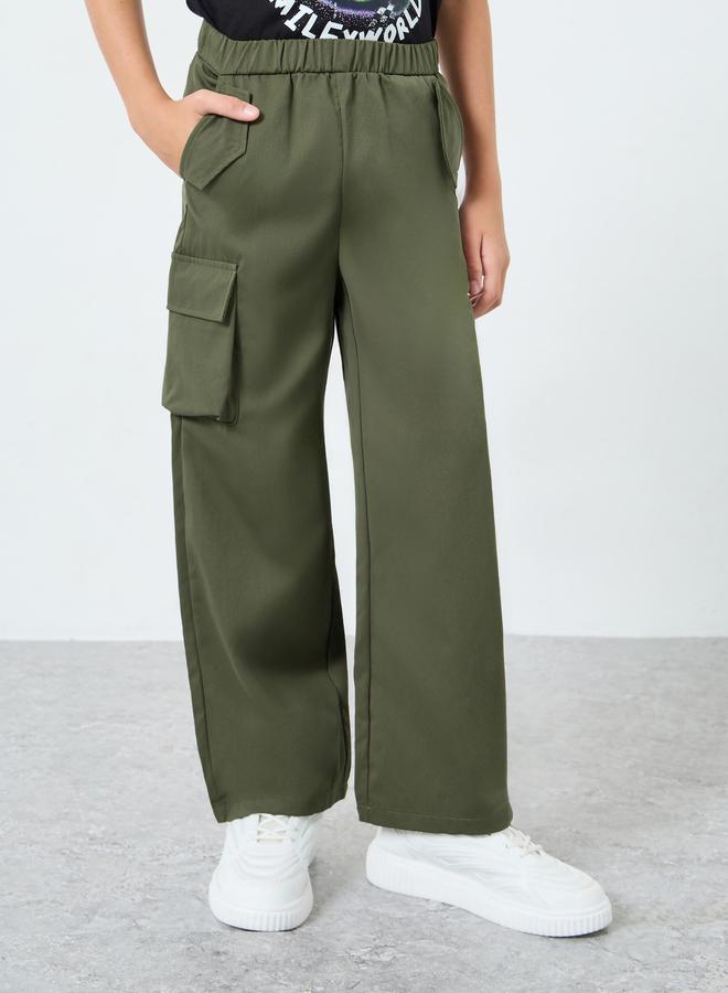 Styli Boys Olive Green Cargo Pants - Image 1