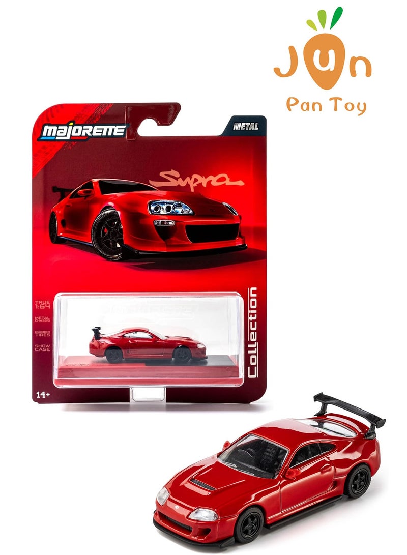 Majorette Original Majorette Collection 1995 Toyota Supra JZA80 Red Diecast Model Car 164 Scale Metal Chassis Rubber Tires Show Case Vehicles Hobby Toy Gifts Collectors 14 Years Plus - Image 1