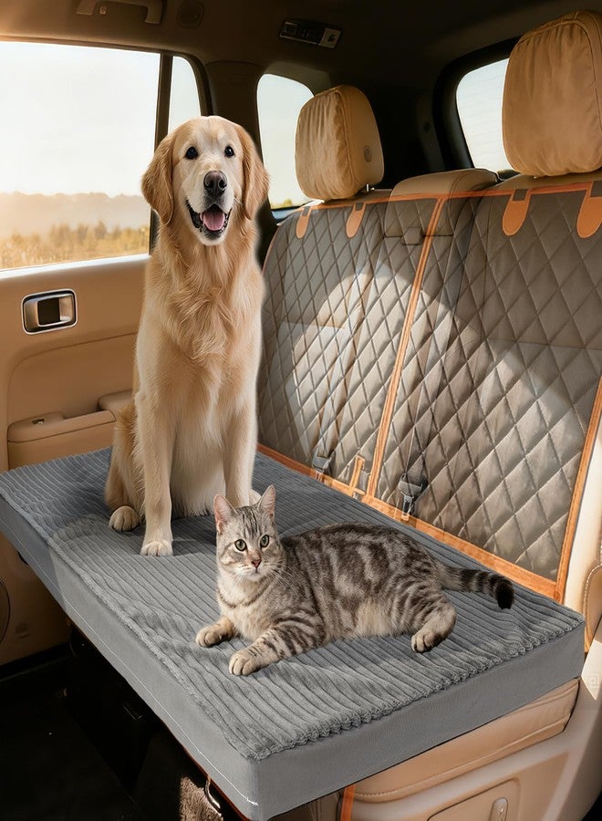Colewin Dog Bed Mat for Car Backseat,Colewin Non-slip Waterproof Car Seat Mat for Dogs&Pets with 2-Inch Thick Foam & Easy Clean Dog Pad Cover Suitable for Travel,Camp,Home,NOT Include Extender(23.5x51in,Grey) - Image 1