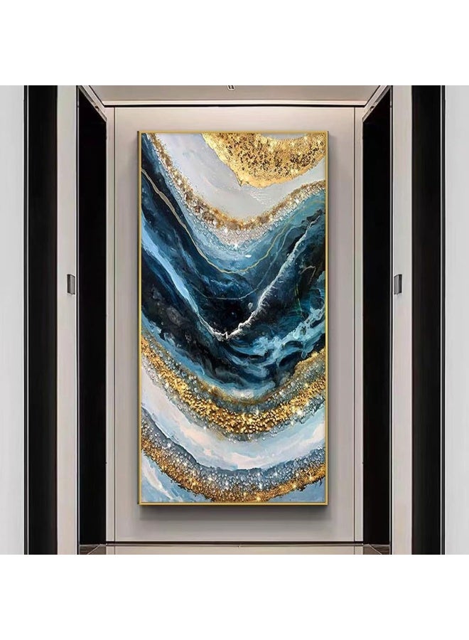 Bliss Vie BLISS VIE Premium Modern Decor Luxury Style Crystal Porcelain Wall Painting with LED/Diamond Wall Art for Bedroom Living Room Office, with Aluminum Alloy Frame (Arcs with Diamonds, 50x100 cm)  - Image 3