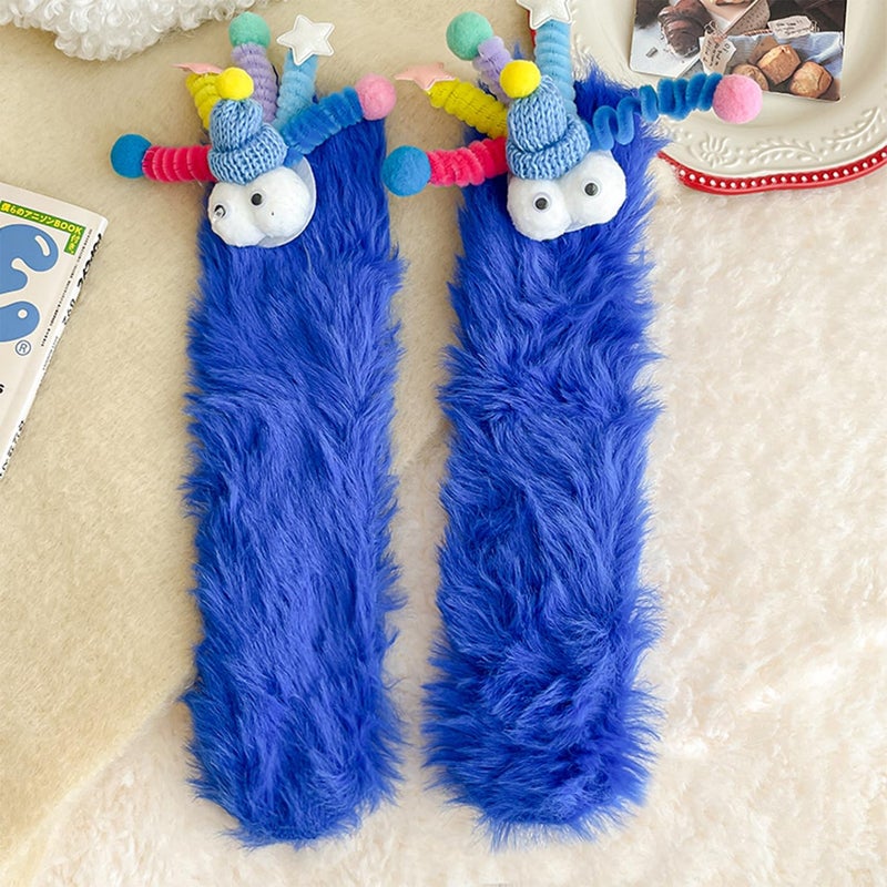 TFTSR Crazy Funny Fuzzy Silly Socks for Kids Women,Girls Fluffy Slipper Novelty Fun Sock,Boy Men Cute Cozy Soft Animal - Image 2