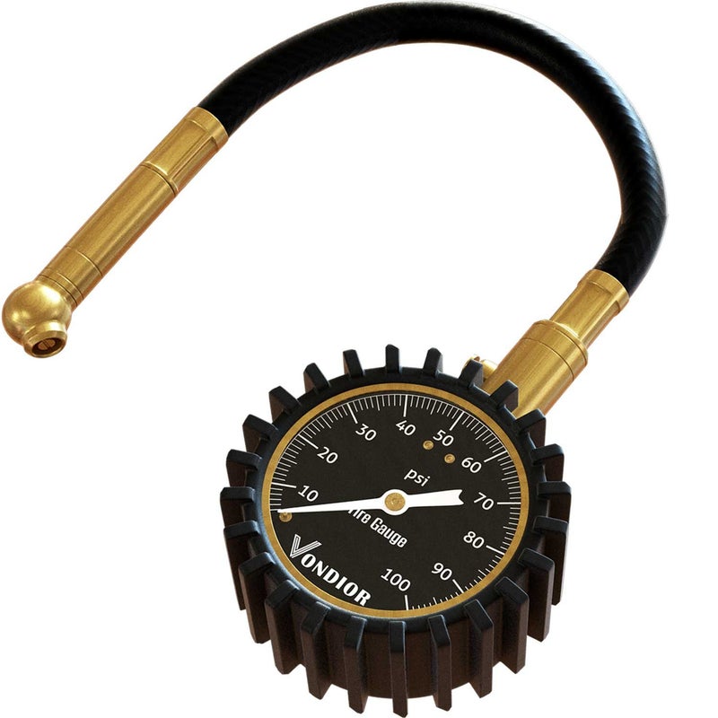 مقياس ضغط الإطارات فوندير 0100 PSI معتمد ANSI B401 لمقاييس الإطارات للسيارات والشاحنات مع قرص مضيء كبير سهل القراءة لمقاييس ضغط الإطارات لملحقات السيارات