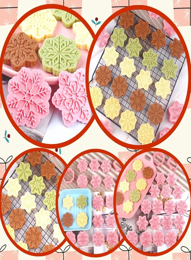 Orapink Christmas Cookie Cutter Set - 9 Pcs Plastic Snowflake Cookie Cutters and Stamps, Holiday Baking Molds for Christmas Cookies, Cupcakes, Fondant & Crafts - Image 5