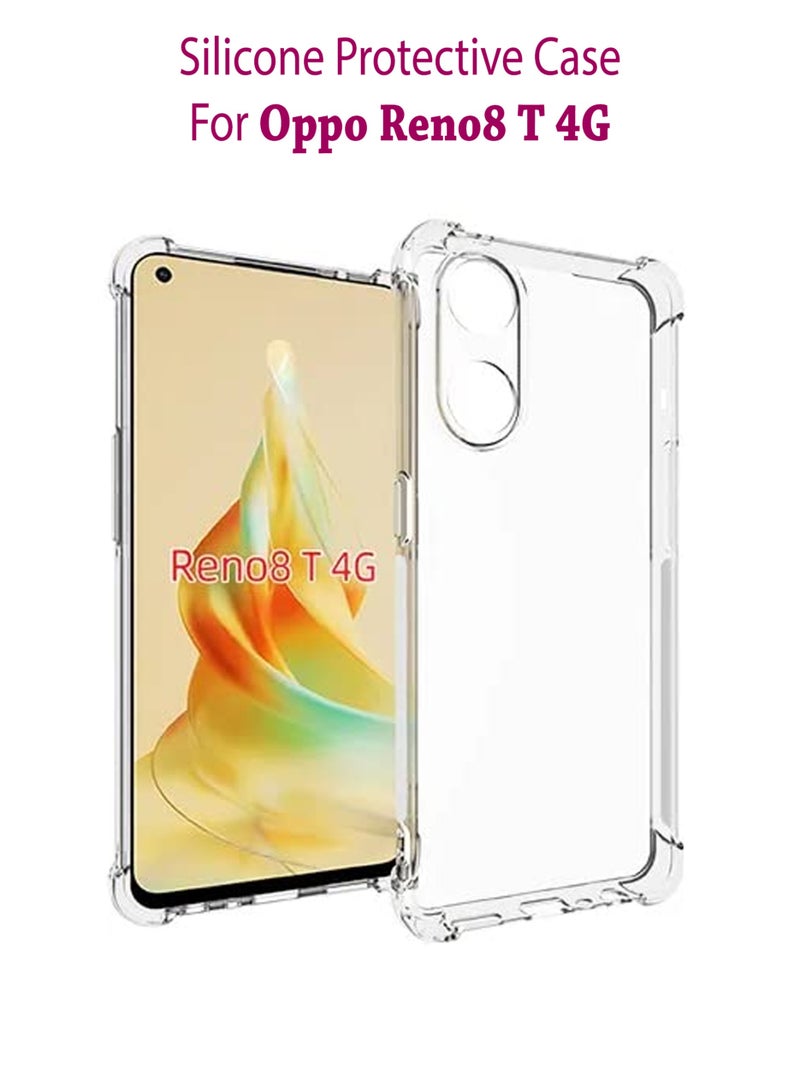 ولديك غطاء حماية خلفي من السيليكون لهاتف اوبو رينو 8 تي 4 جي شفاف - Image 1