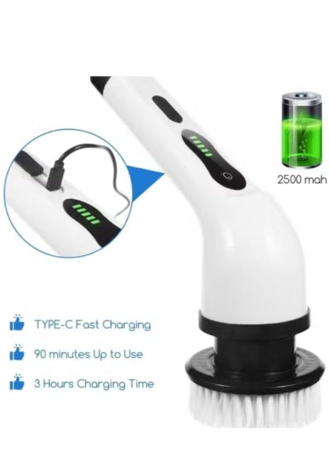 JAJEEK 9 in 1 Electric Spin Scrubber – Cordless Powerful Cleaning Brush with 9 Replaceable Brush Heads and 54-Inch Adjustable Extension Arm – Multi-Purpose Power Shower Scrubber for Bathroom, Kitchen, Floor, Tile & Tub – Deep Cleaning Made Easy and Effortless  - Image 2