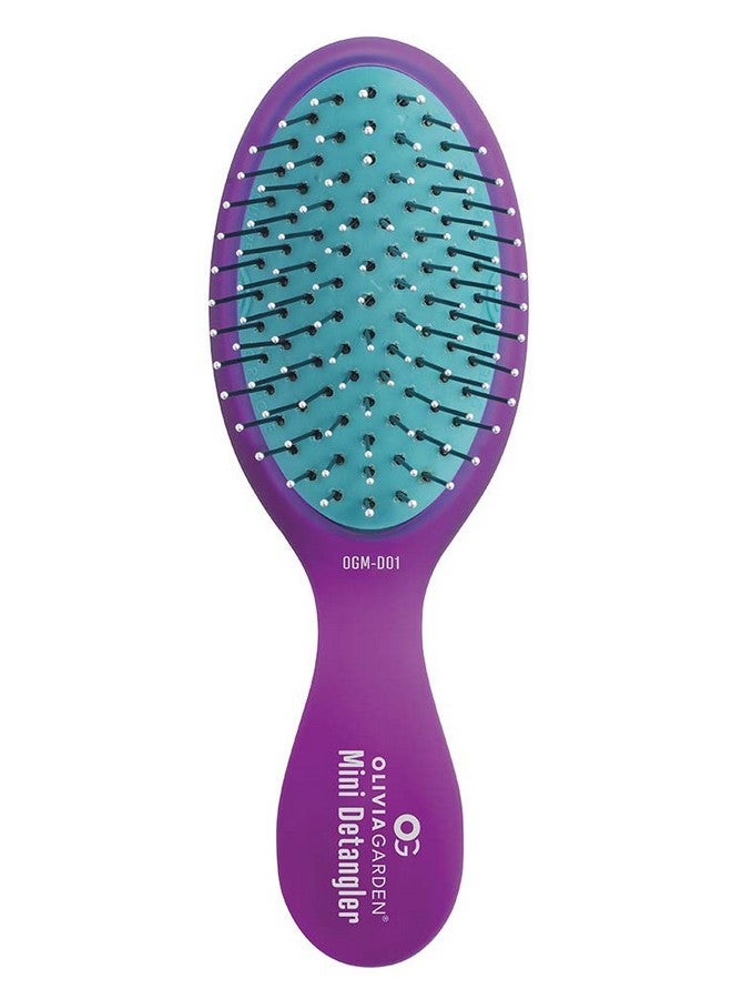 Olivia Garden Livia Garden Og Brush Detangler Pocketsize Perfect For Travel And Onthego Removable Cushion Scalp Hugging Shape Massages The Scalp For Wet Or Dry Hair For Women Men And Children Purple - Image 2