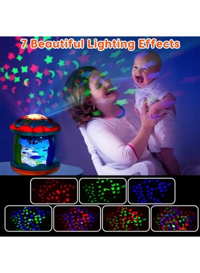 Baby Toys 6 to 12 Months Musical Light Up Tummy Time Toy Ocean Rotating Projector for Infant 3-6 7 8 9 12-18 Month Baby Learning Crawling Birthday for 1 2 3 Year Old Boys Girls - Image 2