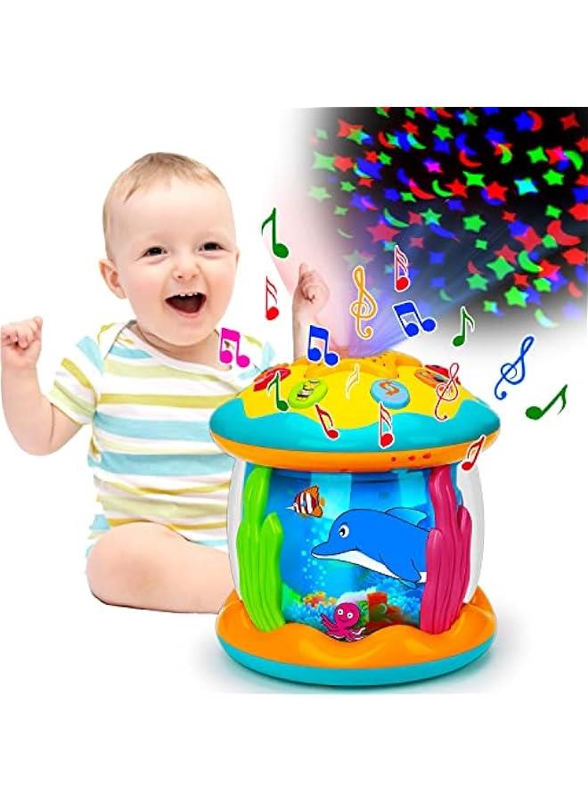 Baby Toys 6 to 12 Months Musical Light Up Tummy Time Toy Ocean Rotating Projector for Infant 3-6 7 8 9 12-18 Month Baby Learning Crawling Birthday for 1 2 3 Year Old Boys Girls - Image 1