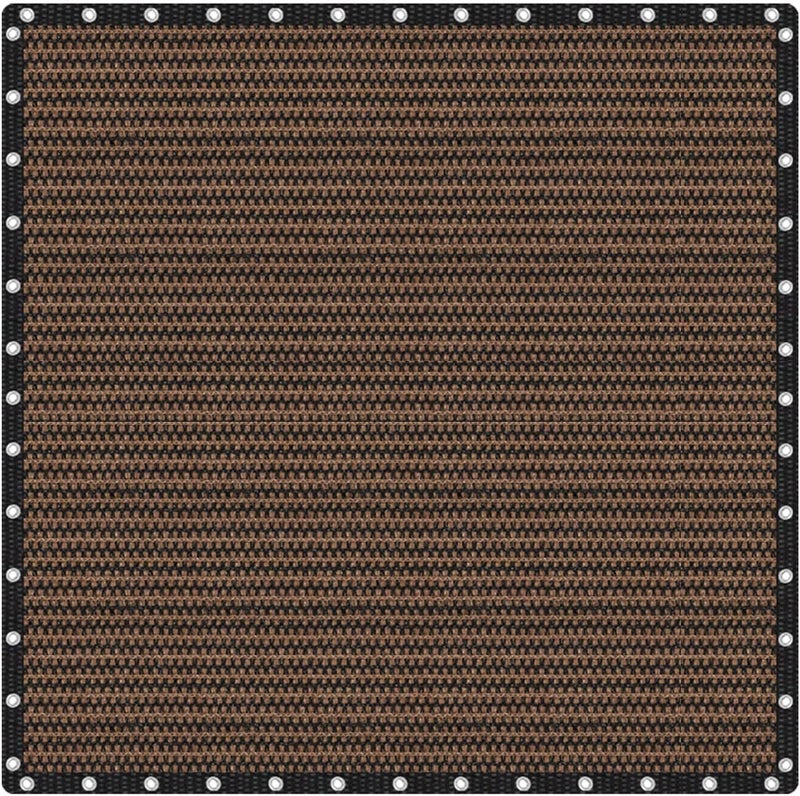 VICLLAX قماش تظليل مع حلقات للخصوصية للشرفة والحديقة والبيرغولا 24x24 قدم، لون الموكا - Image 1