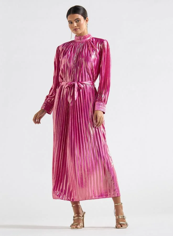 Splash FAV Pleated Metallic Dress