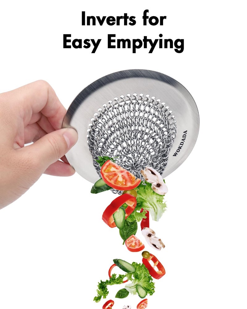 wokdada Sink Drain Strainer  Reversible Easy Clean Mesh Sink Strainer With 304 Stainless Steel  Wokdada Revolutionary Anti-Rust Large Kitchen Sink Strainer Food Catcher For Garbage Disposal Without Clogging - Image 2