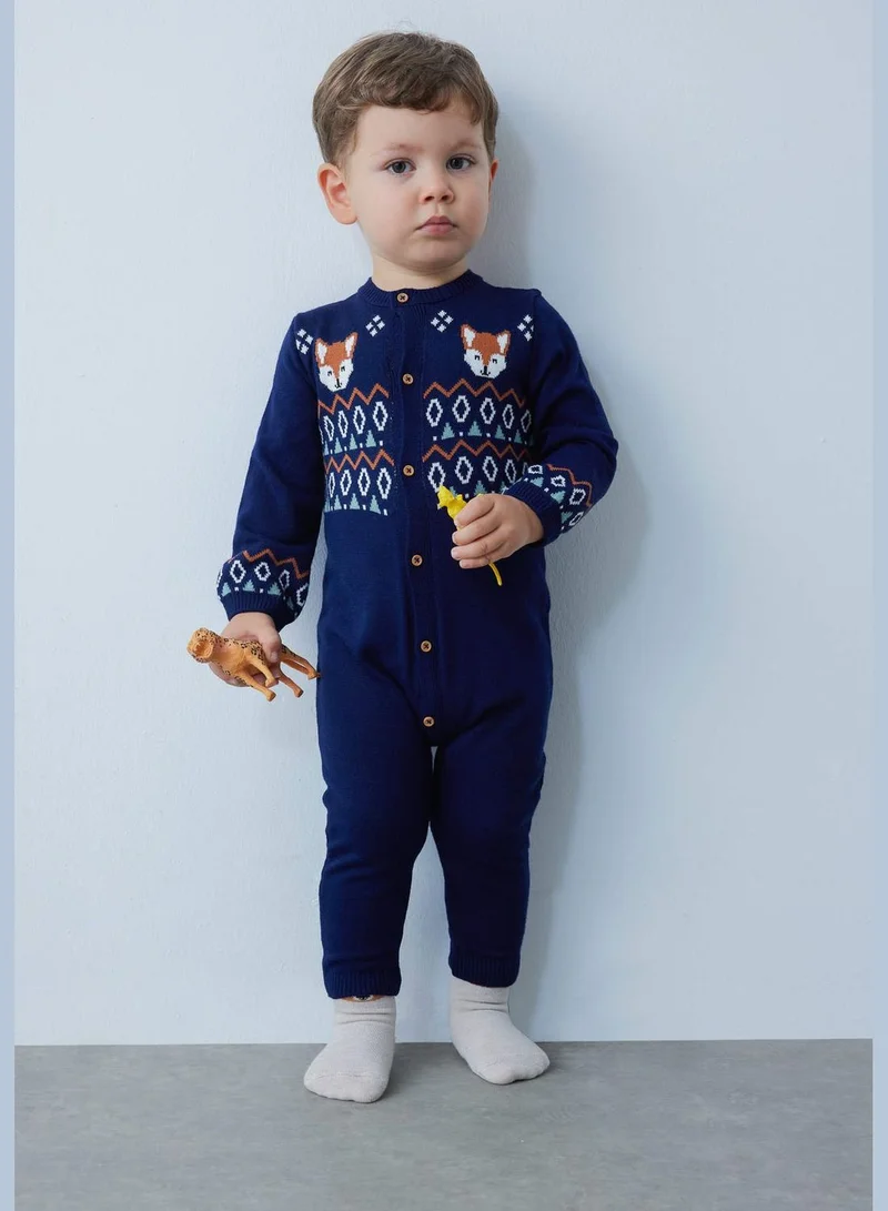 DeFacto BabyBoy Bike Neck Long Sleeve Tricot Overalls