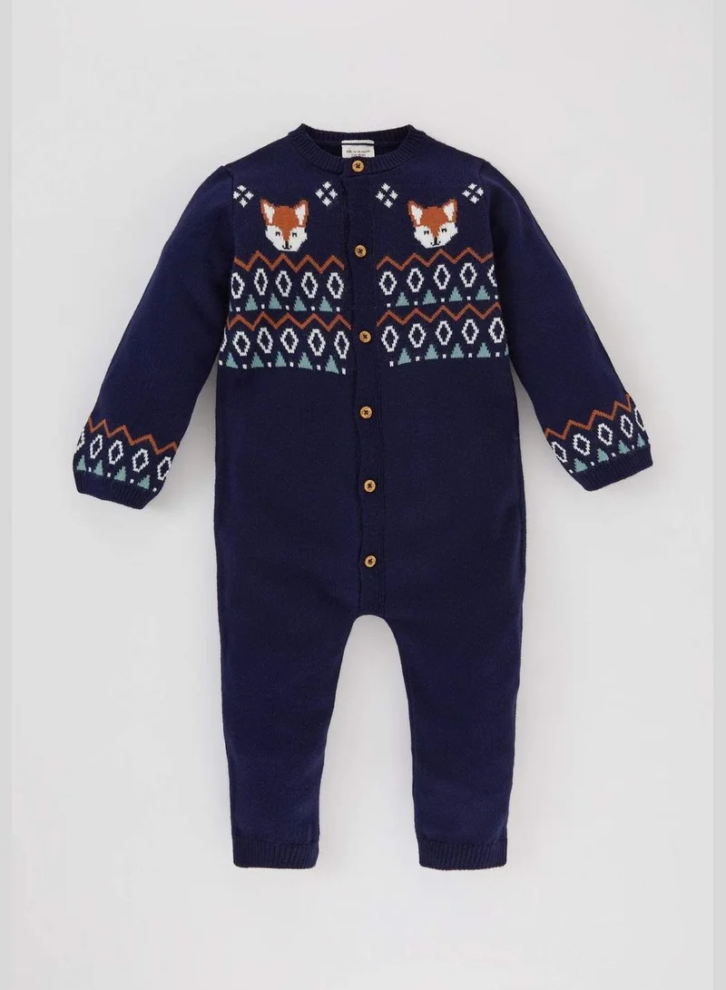 DeFacto BabyBoy Bike Neck Long Sleeve Tricot Overalls