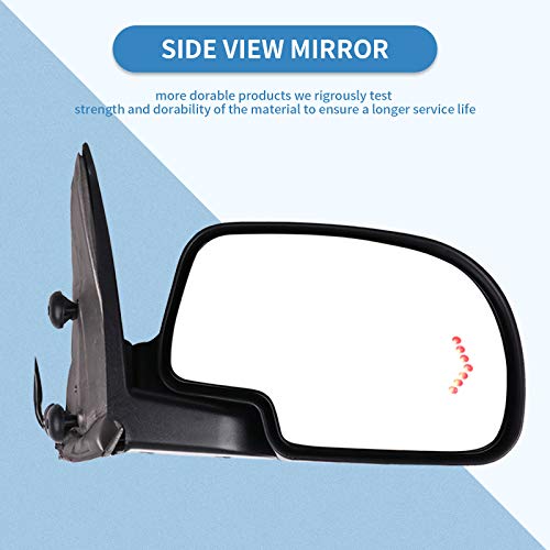 ECCPP Door Mirrors High Performance LH+RH Side Mirror Replacement Driver+Right Side Mirror with Power Adjusted Heated for 2003-2006 for Chevy Silverado Suburban Tahoe for GMC Sierra Yuk - Image 3