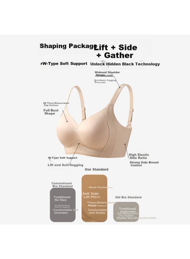 GRACEWELL Tingmei Satin Cup Large Bust Minimizing Bra Women's Adjustable Lift Anti-sagging Side Support Bra For Women's Day - Image 1
