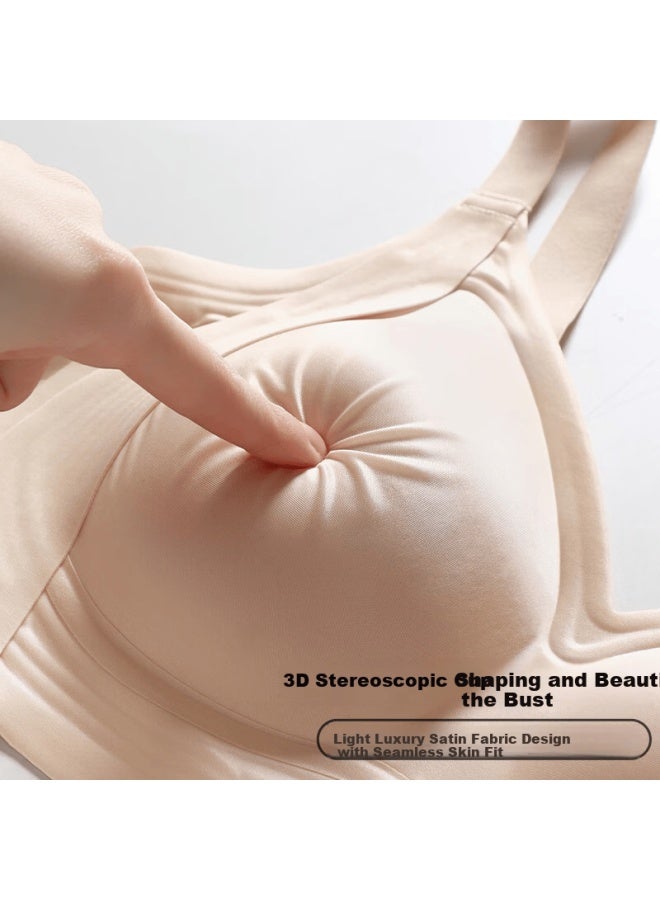 GRACEWELL Tingmei Satin Cup Large Bust Minimizing Bra Women's Adjustable Lift Anti-sagging Side Support Bra For Women's Day - Image 4