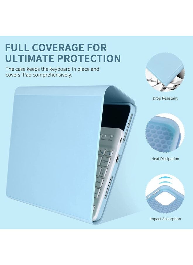 Generic Applicable To Apple Ipad10 Bluetooth Keyboard 10.2 Protective Case Air5 Pen Slot Pro12.9 Keyboard IPad9.7 Leather-Color:Light Green Leather Case + Light Green Keyboard-Applicable Model:2022/2021/2020/2018ipadpro11  - Image 3
