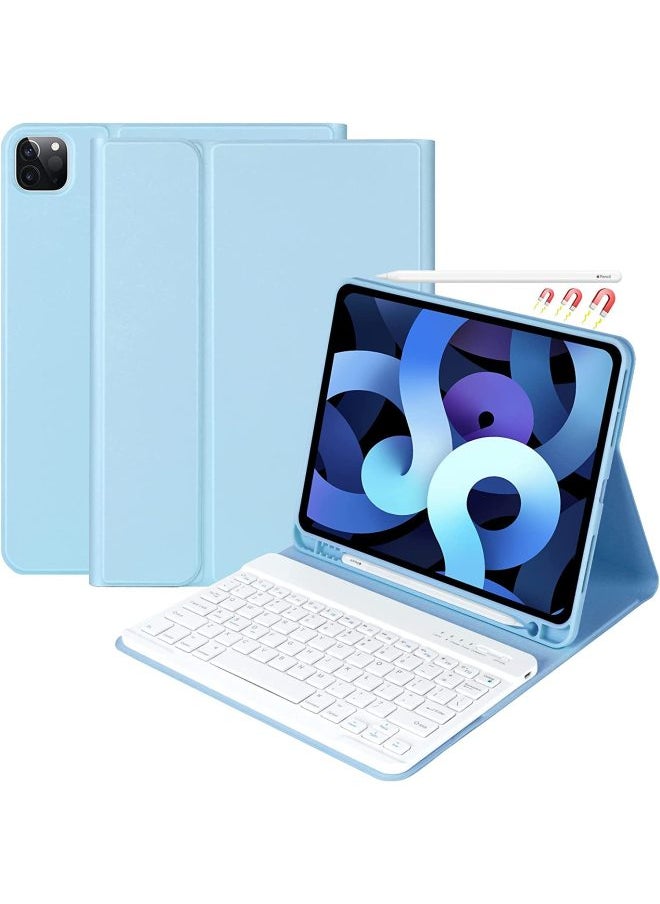 Generic Applicable To Apple Ipad10 Bluetooth Keyboard 10.2 Protective Case Air5 Pen Slot Pro12.9 Keyboard IPad9.7 Leather-Color:Light Green Leather Case + Light Green Keyboard-Applicable Model:2022/2021/2020/2018ipadpro11  - Image 5