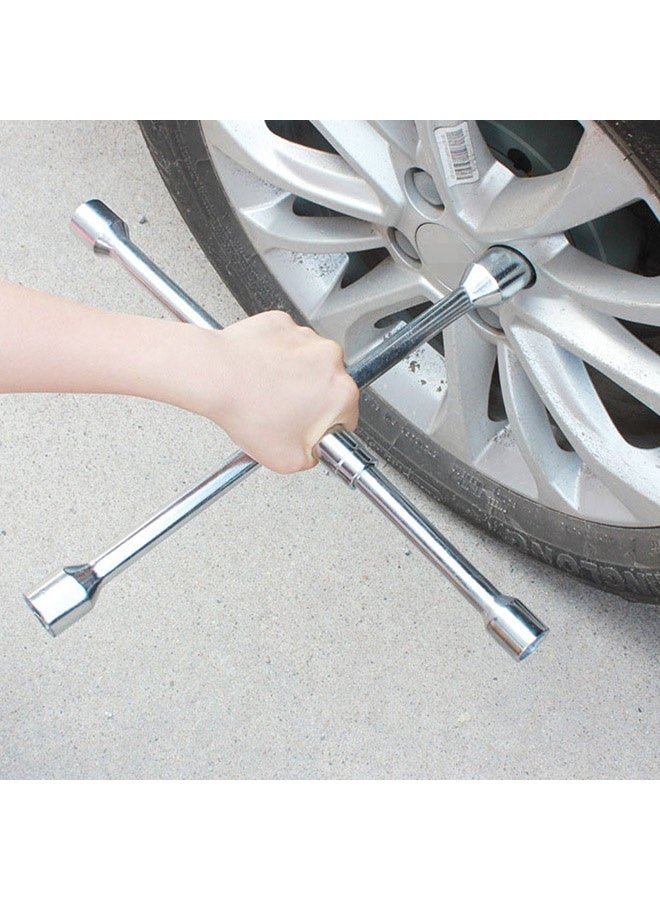 Automotive Universal Wrench Tool Set Folding Lug Wrench Heavy Duty Cross Wrench Four Way Tire Nut Wrench - Image 5