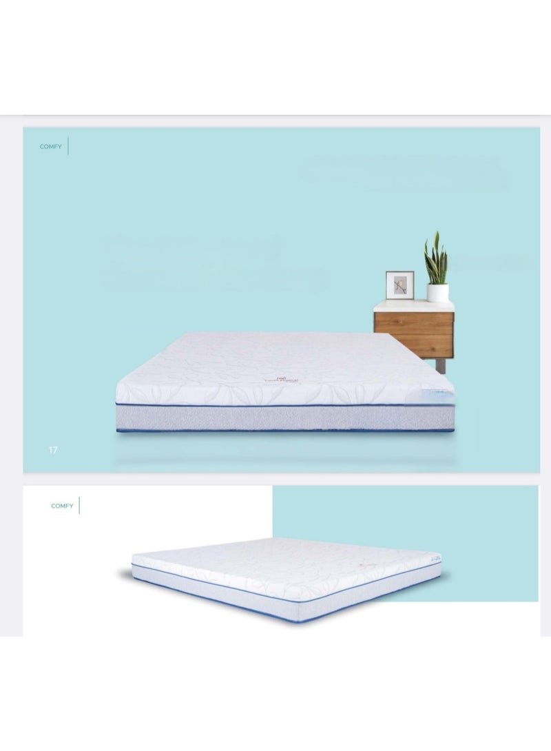 Comfy مرتبة مريحة من رغوة الذاكرة المعززة بالجل، بطانة متوسطة الصلابة، مصنوعة من قماش محبوك، 180 x 200 x 20 سم