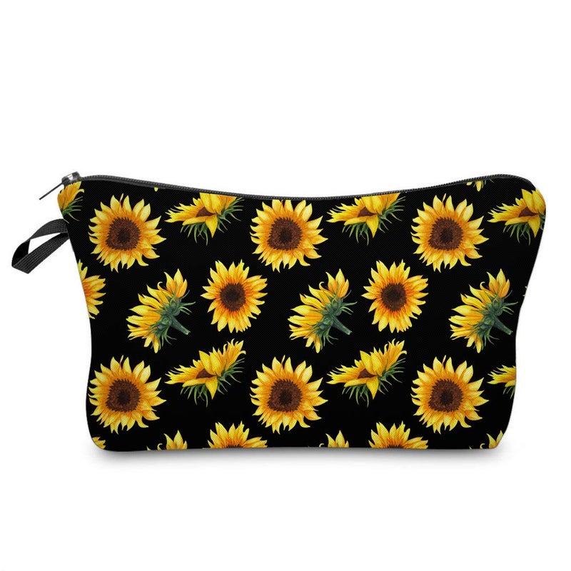 Deanfun Cosmetic Bag for Women Sunflower Flowers Waterproof Makeup Bags Roomy Toiletry Pouch Travel Accessories Gifts 52355