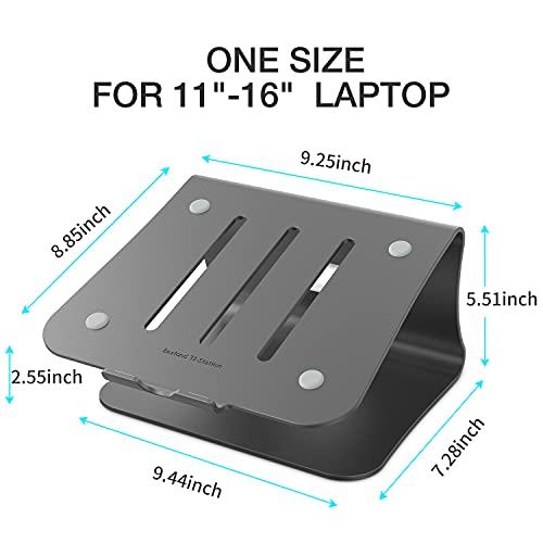 Bestand Laptop Stand Aluminum Cooling Computer Stand Holder for Apple MacBook Air Pro 11-16" Laptops (Gray) - Image 2