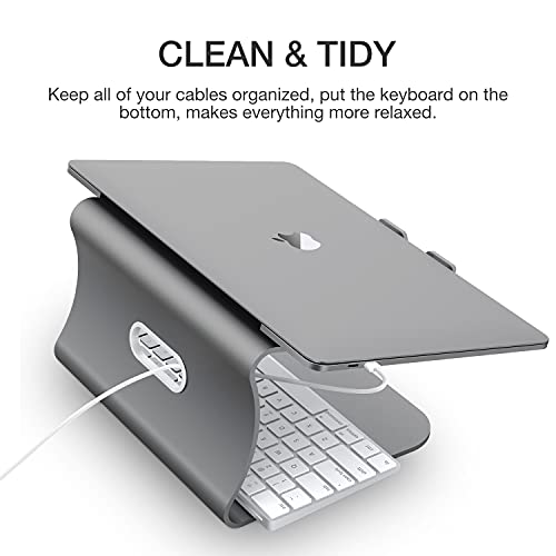 Bestand Laptop Stand Aluminum Cooling Computer Stand Holder for Apple MacBook Air Pro 11-16" Laptops (Gray) - Image 3