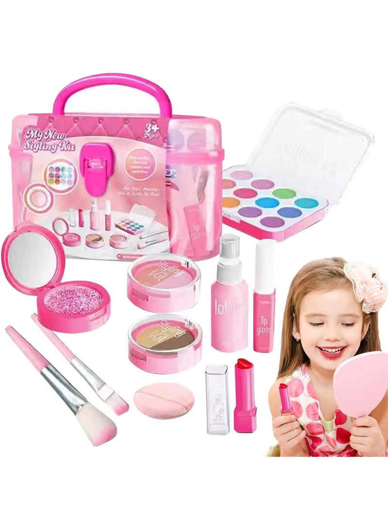 DURKU Kids Makeup Kit for Girl, 10 PCS Princess Toys not Smearable Cosmetic Set, Kids Makeup Sets for Girls, Pretend Play Make Up Birthday Gifts for Kid (Not Real Makeup) - Image 1