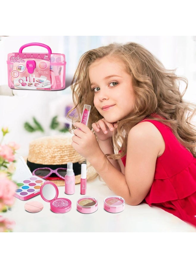 DURKU Kids Makeup Kit for Girl, 10 PCS Princess Toys not Smearable Cosmetic Set, Kids Makeup Sets for Girls, Pretend Play Make Up Birthday Gifts for Kid (Not Real Makeup) - Image 2