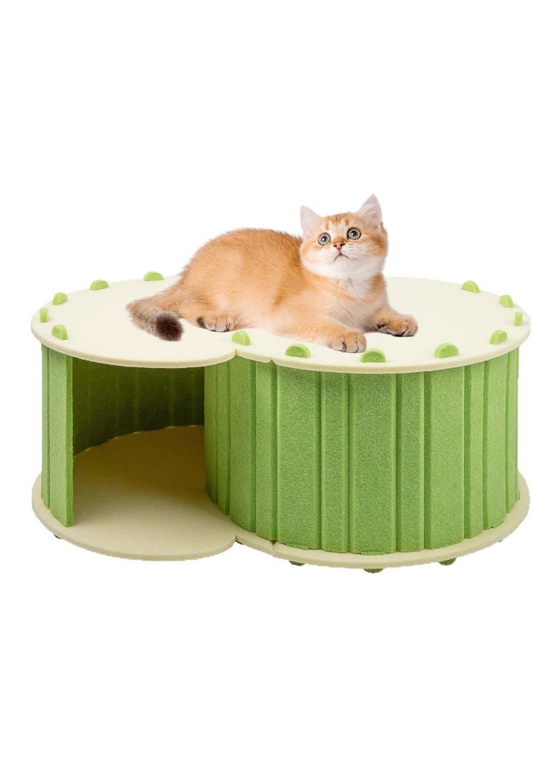 Kidle Foldable Cat Tunnel Cat Scratching Board Cat Nest Cat Play Tunnel Bed and Scratcher for Kittens and Rabbit - Image 1