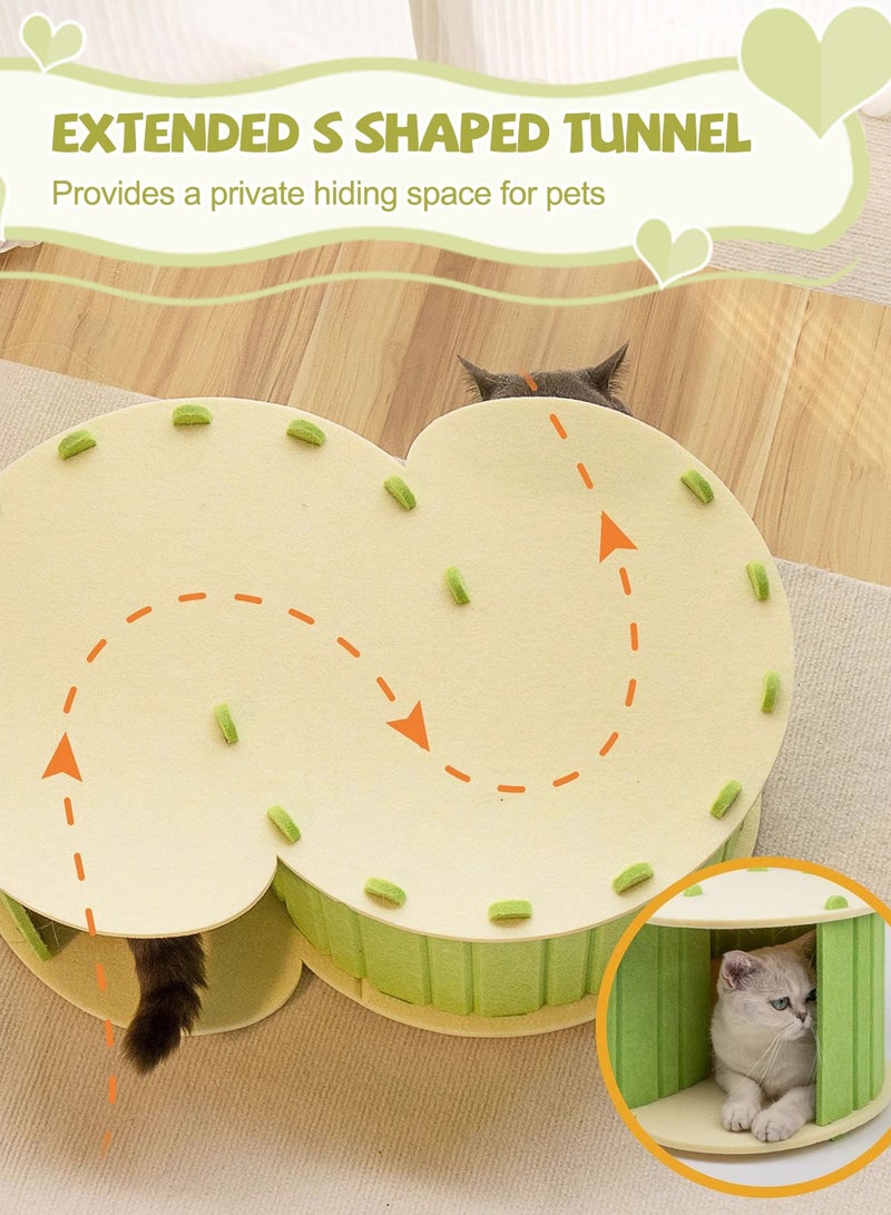 Kidle Foldable Cat Tunnel Cat Scratching Board Cat Nest Cat Play Tunnel Bed and Scratcher for Kittens and Rabbit - Image 4