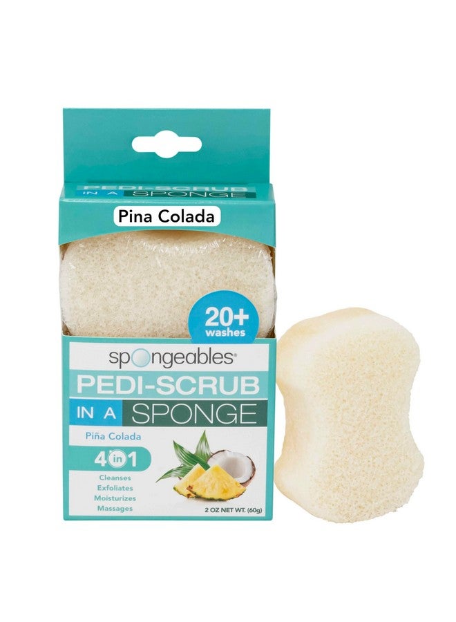 Spongables Pedi Scrub Foot Exfoliating 20+ Wash Sponge, Pina Colada, 1 Count