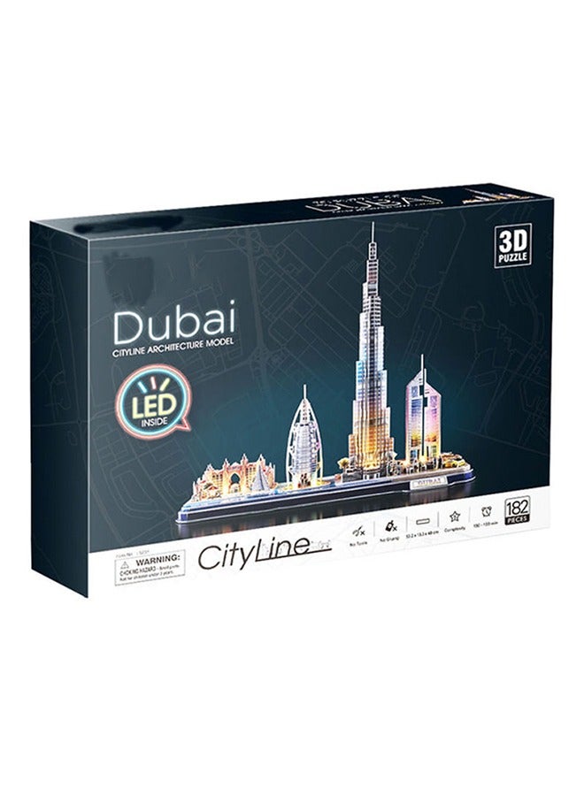 3D Puzzle with LED Lighting Cityline Architecture Model - Image 1